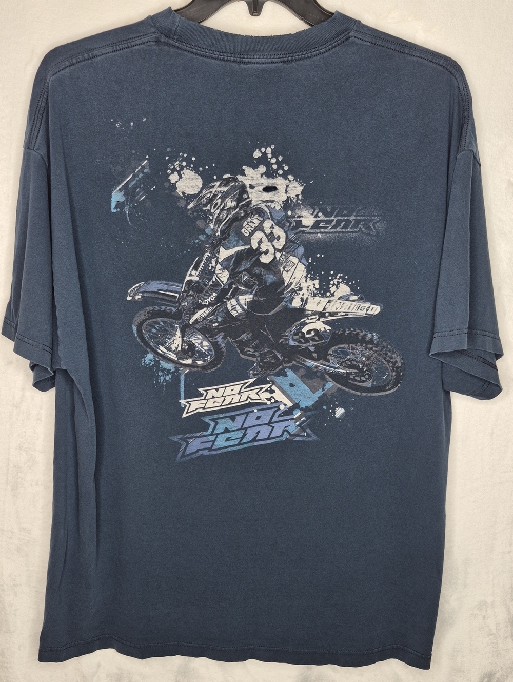 VTG No Fear Jeff Grant 33 Moto Jersey Graphic Tee Faded XL